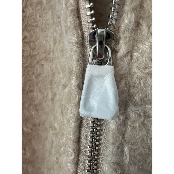 Zara OVERSIZED BOUCLE Bomber SAND Sz M-L NEW NWT - Picture 5 of 8